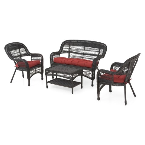 Set Mobilier Pentru Gradina/terasa, 4 Piese, Barbara, Otel, Maro/grena