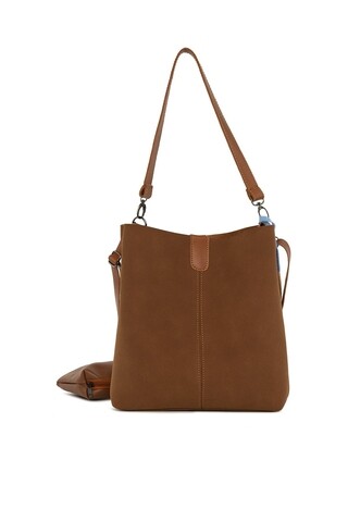 Geanta, bagmori, 5057 - 60962 - camel, imitatie piele nabuc, maro deschis