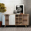 Consola, Mod Design, Prilika, 140x89x40 cm, Stejar / Alb