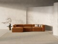 Coltar stanga 4 locuri, Bergamo, Cosmopolitan Design, 344x152x70 cm, tesatura structurata, gri maro