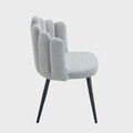 Scaun Luxe, Homla, 55x49x85 cm, MDF/poliester, gri deschis