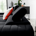 Coltar extensibil stanga 3 locuri ELTAP, LT-06VE, Grayson, 278x205x92 cm, lemn/poliester, gri inchis