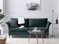 Canapea extensibila, Pivoine, Mazzini Sofas, 3 locuri, cu lada de depozitare, 245x95x98 cm, catifea, albastru petrol
