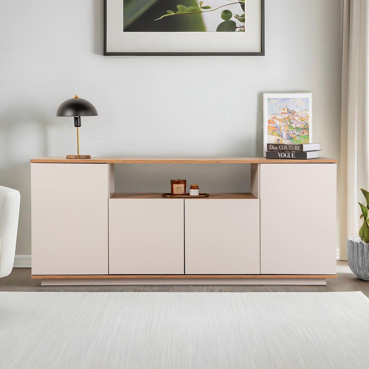 Consola, Lorena, Arista, 180x75x44.5 cm, Cașmir / Pin Atlantic - 1 | YEO