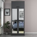 Dulap pentru haine, Minerva, Kale Anthracite, 90x235x52 cm, PAL, Antracit