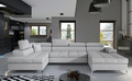 Coltar extensibil stanga 5 locuri ELTAP, Edr-27, Eduardo, 337x205x88 cm, lemn/poliester, gri deschis