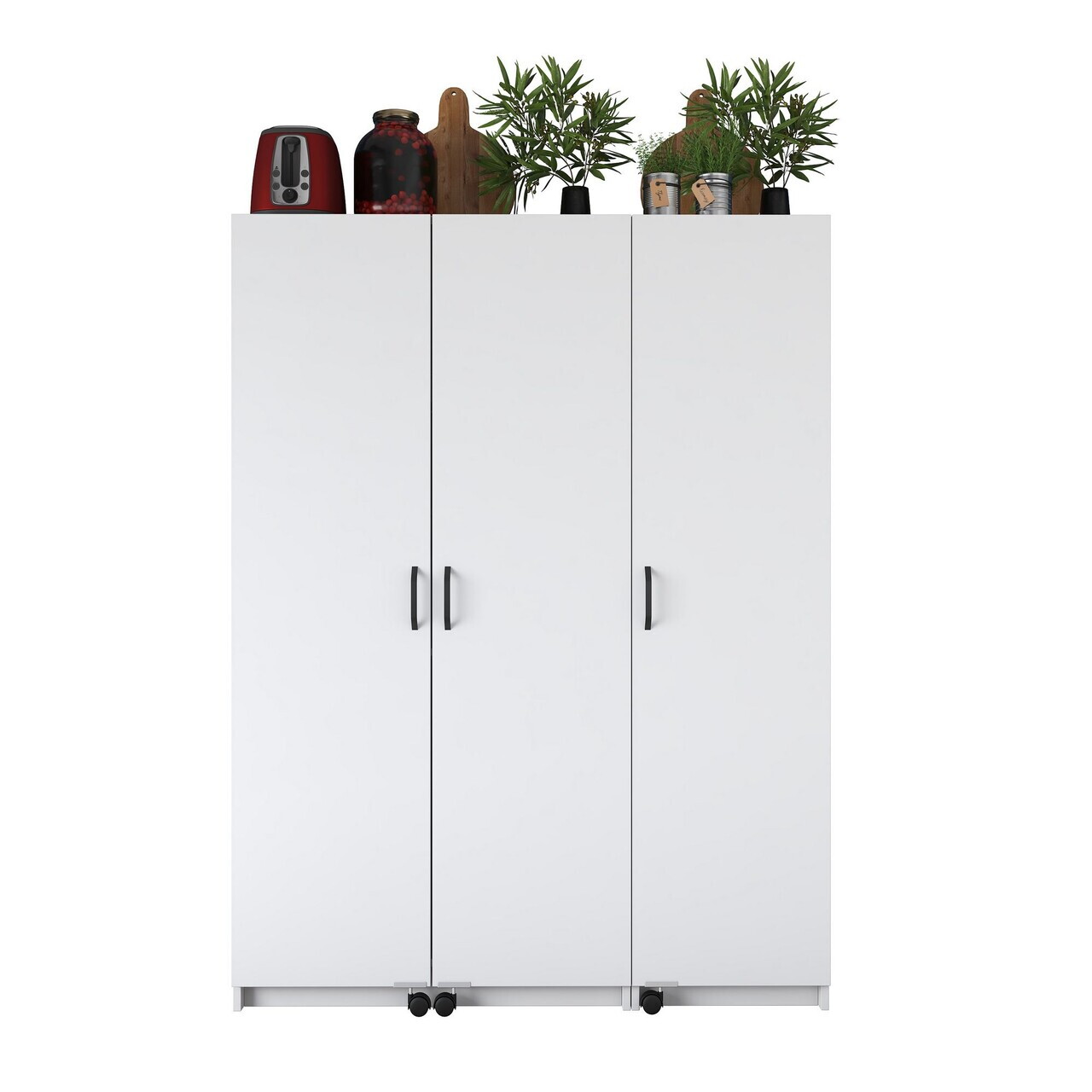 Dulap multifunctional, Hanah Home, JE109, 135x180x42 cm, PAL melaminat, Alb - view 7