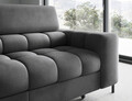 Coltar extensibil stanga 5 locuri ELTAP, LT-06PA, Ferucce, 276x200x93 cm, lemn/poliester, gri inchis