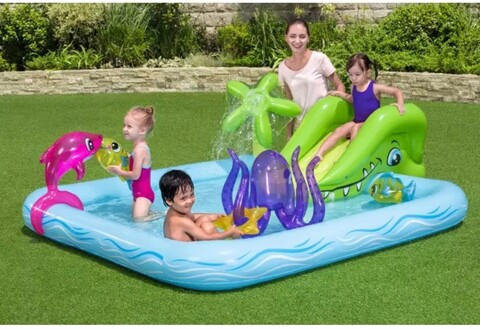 Piscina gonflabila copii Bestway Fantastic Aquarium, 239x206x86 cm, PVC, multicolor