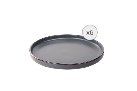 Set 6 farfurii pentru desert calypso, heinner, Ø20 cm, ceramica, negru
