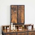 Masa de toaleta cu oglinda si taburet / masuta dressing, Vasagle Industrial, 90x40x141 cm, PAL/oglinda, maro