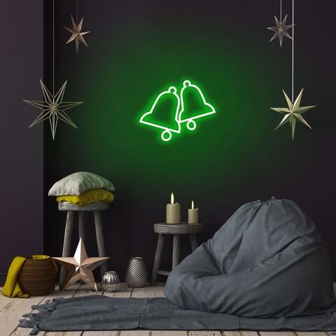 Lampa de perete Bells, Neon Graph, 30x24x2 cm, verde mezoni.ro