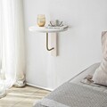 Raft de perete, Neostill, Reve, 35x35 cm, Lemn masiv, Aur/Alb