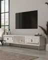 Comoda TV, Hanah Home, Orion, 150x44.6x29.6 cm, PAL , Alb / Argintiu