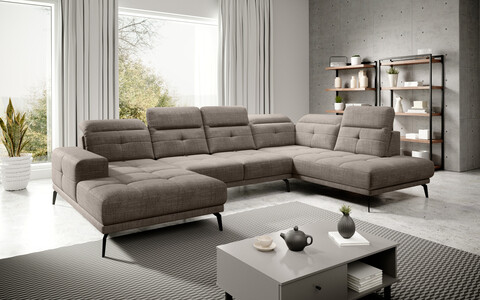 Coltar dreapta 6 locuri ELTAP, RT-20MAR, Bretan, 350x205x107 cm, lemn/poliester, bej inchis