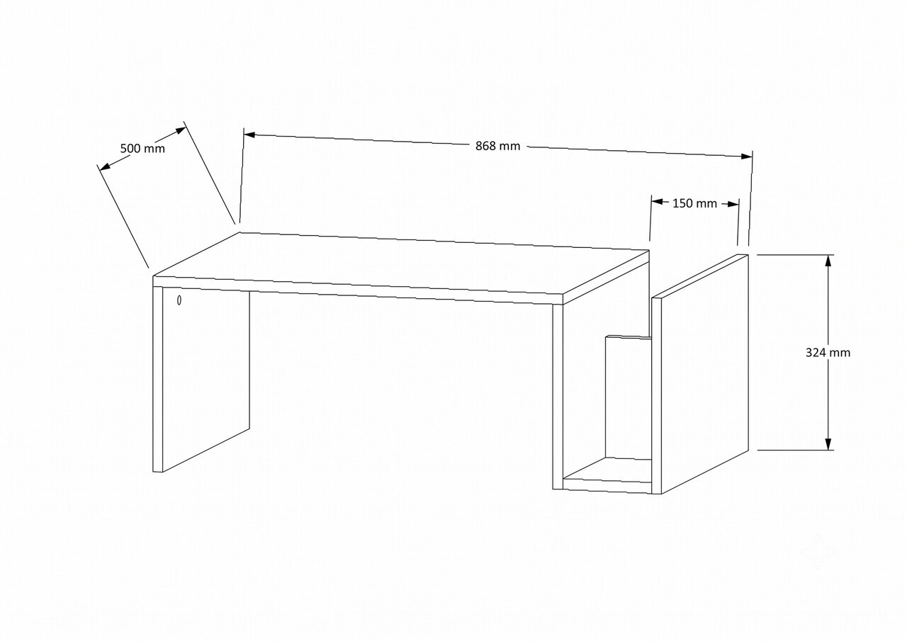 Masuta de cafea, Hanah Home, Memo, 86.8x32.4x50 cm, Nuc Venezia — imaginea 5