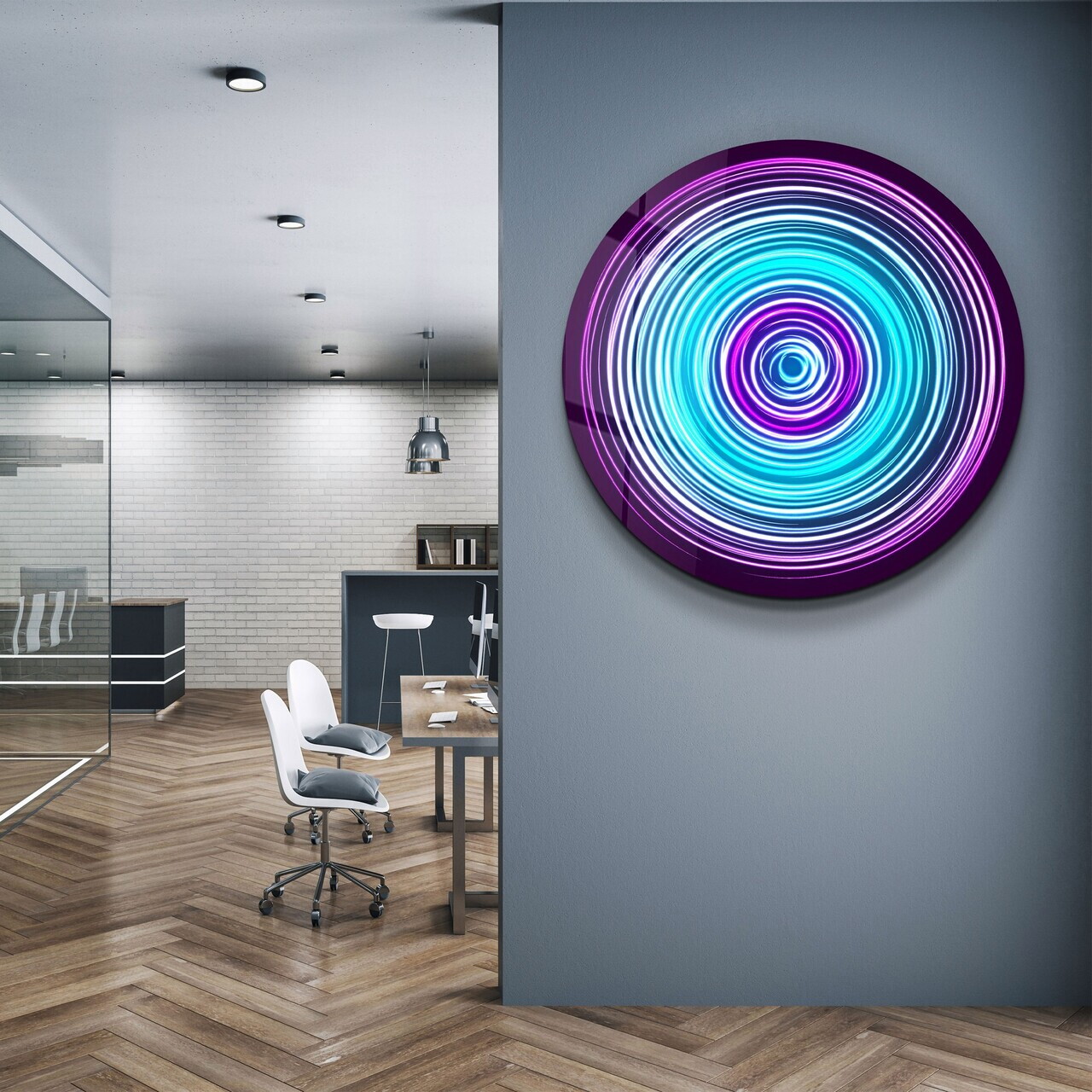 Tablou decorativ, SKR-9059, Dimensiune: 80 x 80, Multicolor — imaginea 3