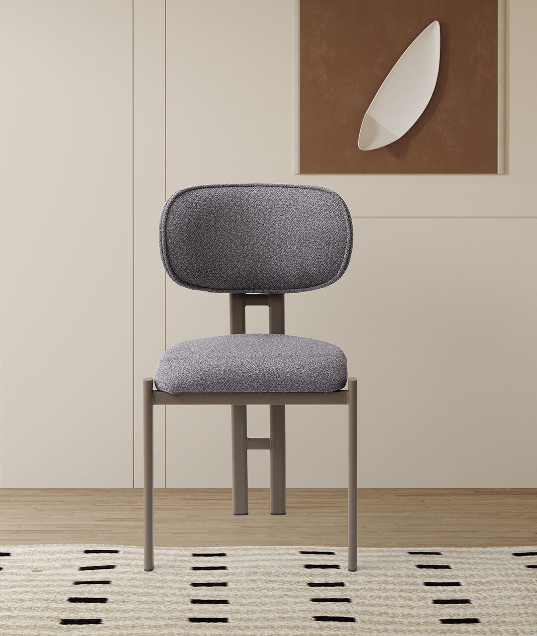 Set scaune 2 piese, Hanah Home, Muriz, Metal, Dark Grey / Cappuccino