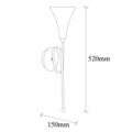 Aplica de perete, Sarmal - 3051, Opviq, 13 x 15 x 52 cm, 1 x E27, 40W, auriu