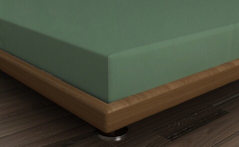 Cearceaf de pat cu elastic, 140×190 cm, 100% bumbac ranforce, Beverly Hills Polo Club, BHPC 036, verde