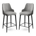 Set scaun de bar (2 bucăți), Charlotte, Enox, Metal, Gri/Negru