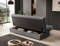 Canapea extensibila 3 locuri ELTAP, Clareta, 197x95x96 cm, lemn/poliester, gri inchis