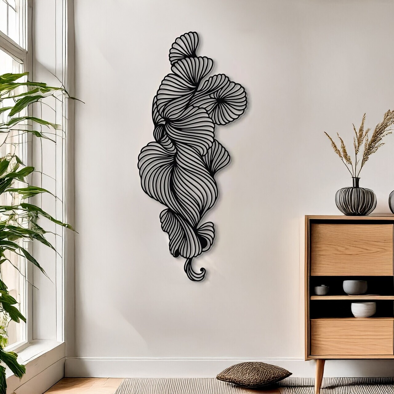 Decoratiune de perete, DCV-1002-MT, Dimensiune: 50 x 20 cm, Negru — imaginea 2