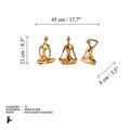 Set de obiecte decorative, Yoga, Poliester, Auriu
