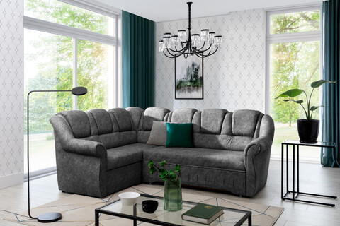 Coltar extensibil stanga 3 locuri ELTAP, LII-095, Lord II, 243x195x112 cm, lemn/poliester, gri