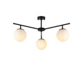 Lustra, Fulgor, 942FLG1105, Metal, Negru / Auriu / Alb
