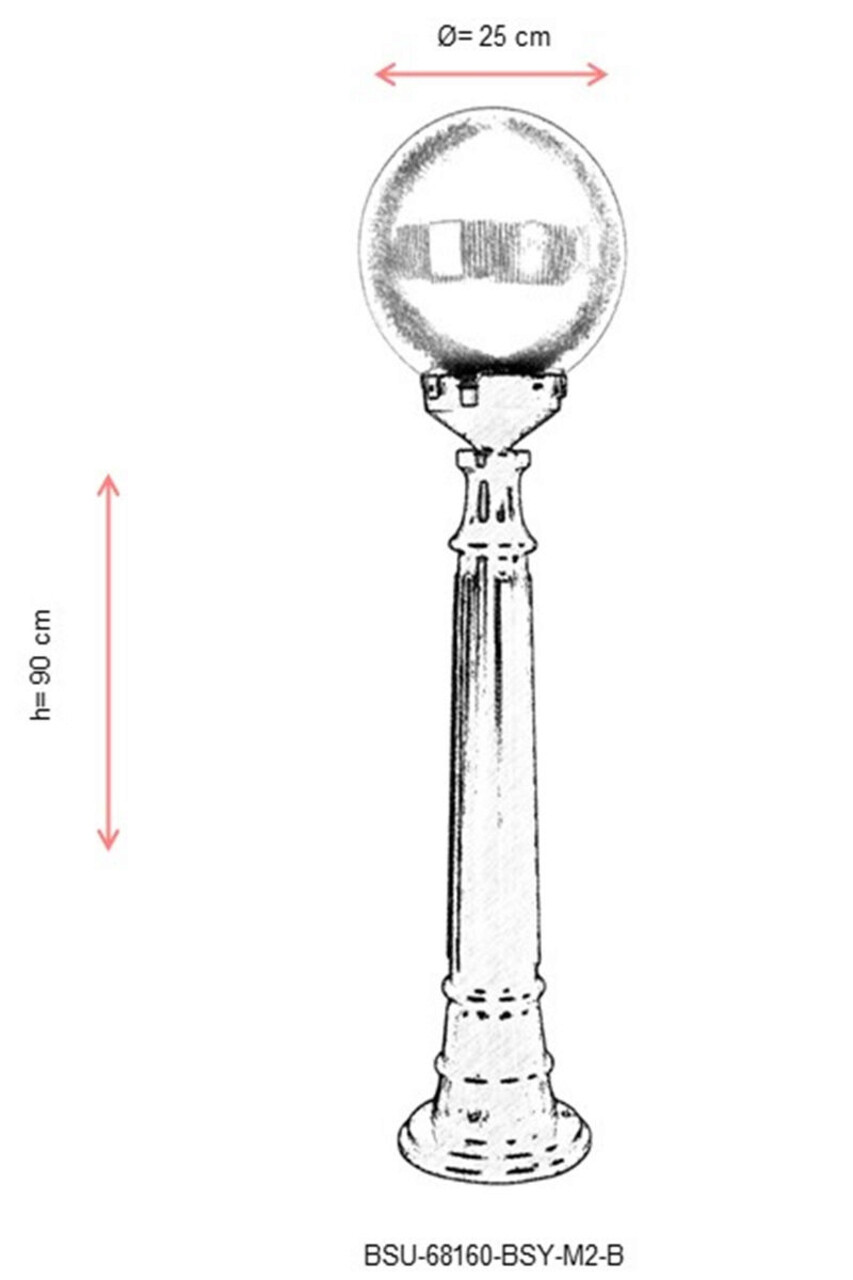 Lampadar de exterior, Avonni, 685AVN1147, Plastic ABS, Negru