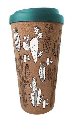 Cana calatorie Cactus Alb Negry, Ambition, 450 ml, pluta/plastic