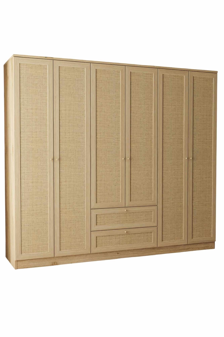 Dulap pentru haine, Hanah Home, Baru 6 182, 206x182x52 cm, Bej - view 7