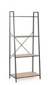 Biblioteca Haldor, Bizzotto, 60.5x36x150 m, otel/MDF furniruit, negru/natural