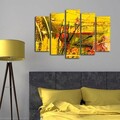 Set 5 tablouri decorative, 5PATK-223, Canvas, 19 x 70 cm, Multicolor