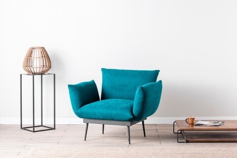 Fotoliu Jax Solo, Futon, 90x80x95 cm, metal, verde petrol Futon