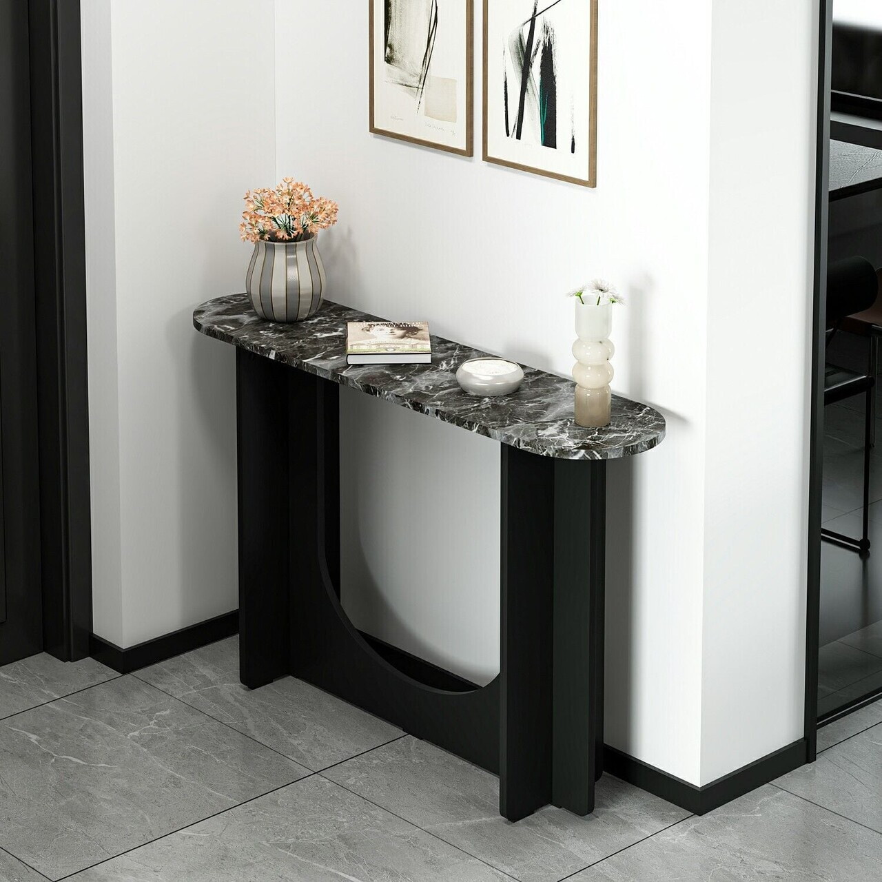 Bufet, Hanah Home, Nera, 120x76x30 cm, Negru — imaginea 4