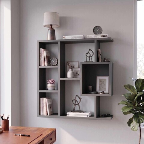 Corp biblioteca, Hanah Home, Yegane, 70.9x74.5x19.7 cm, Antracit