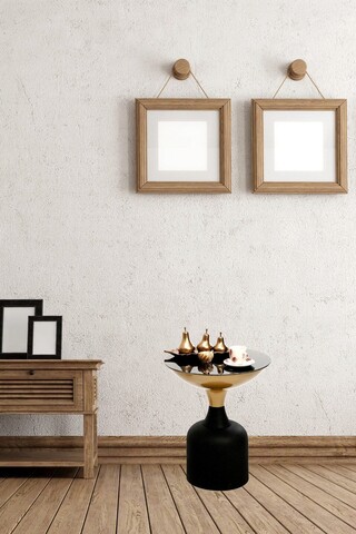 Masuta, nassre, 1008-22, 42x46x42 cm, aur/negru