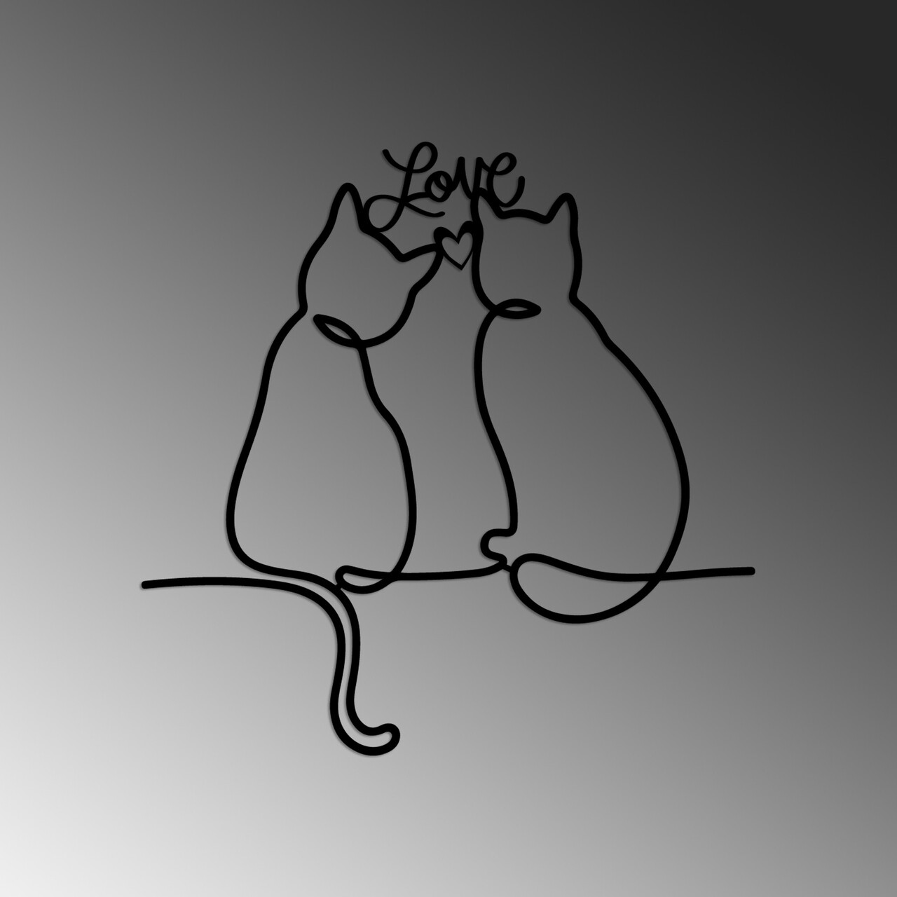 Decoratiune de perete, Cat 2, Dimensiune: 55 x 55 cm, Negru - view 5