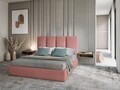 Pat tapitat cu somiera rabatabila si lada depozitare, Juniper, Mazzini Sofas, 208x170x104 cm, catifea, roz