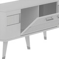 Comoda TV, Olivia, Moda, 150 x 53.2 x 35 cm, pal melaminat, alb/argintiu