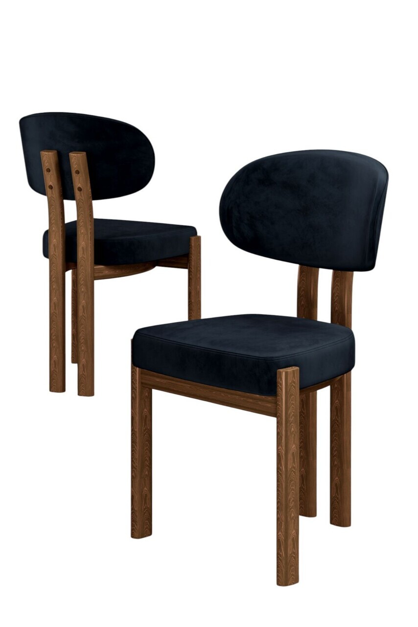 Set scaune 2 piese, Hanah Home, Dore, Antracit / Aspect de lemn — imaginea 2