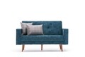 Canapea extensibila Dublin, Balcab Home, 2 locuri, 150x75x90 cm, lemn, turcoaz