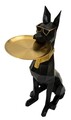 Statueta / figurina decorativa cu tava Dog Ory, Mauro Ferretti, 30x64x91 cm, polirasina/metal, negru/auriu