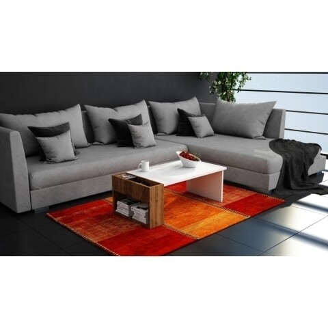 Masuta pentru living, Wooden Art, View White Walnut, 95x50x34 cm mezoni.ro