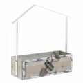 Suport decorativ pentru flori InArt, 38 x 12 x 37.5 cm, lemn, alb/bej