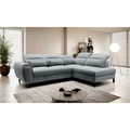 Coltar extensibil dreapta 4 locuri ELTAP, RT-04VE, Noble, 255x201x100 cm, lemn/poliester, gri