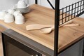 Dulap de bucatarie Anemon, Kalune Design, 60x45x124 cm, natural/negru