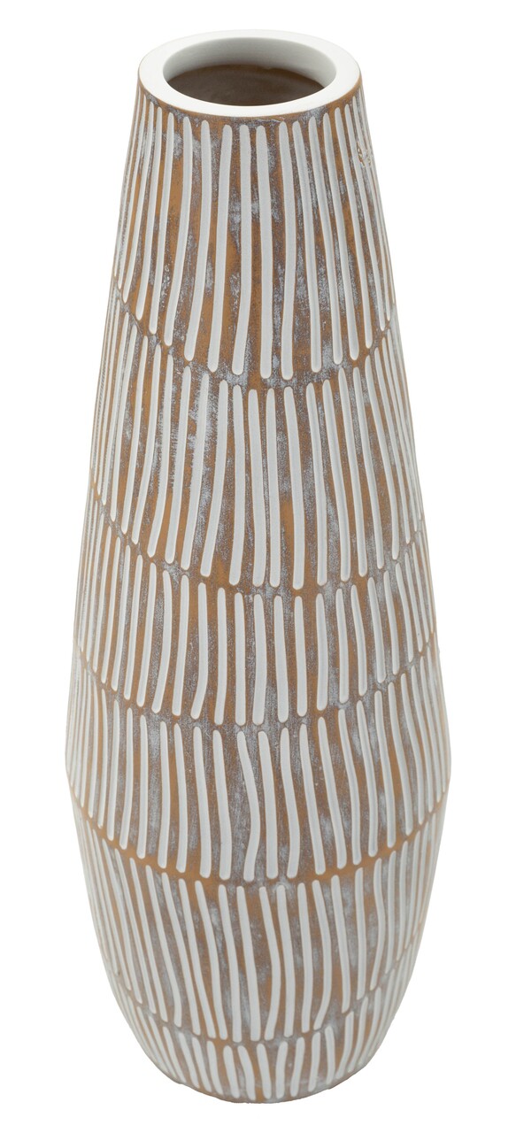 Vaza decorativa, Mauro Ferretti, Hanoi, 17x47 cm, polirasina, alb decolorat - view 4
